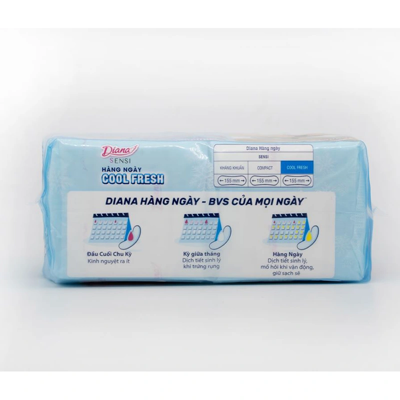 Băng vệ sinh hàng ngày Diana Sensi Cool Fresh mát lạnh không cánh 20 miếng 15