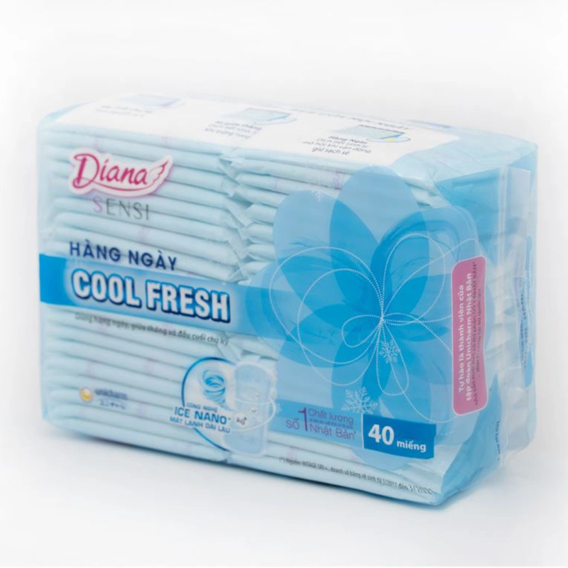 Băng vệ sinh hàng ngày Diana Sensi Cool Fresh mát lạnh không cánh 20 miếng 12