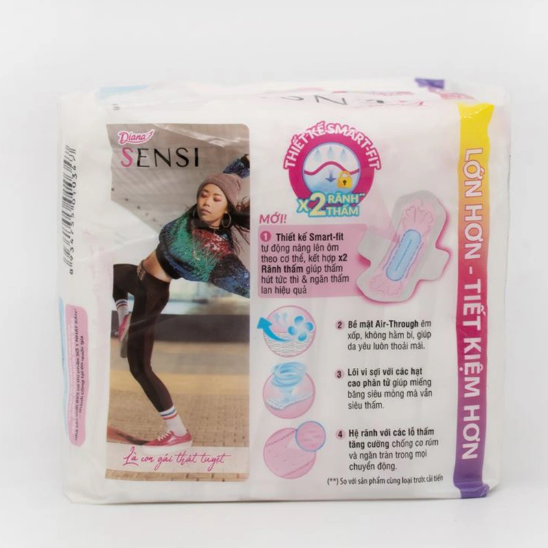 Băng vệ sinh ban ngày Diana Sensi Khô Thoáng siêu mỏng có cánh 8 miếng 9