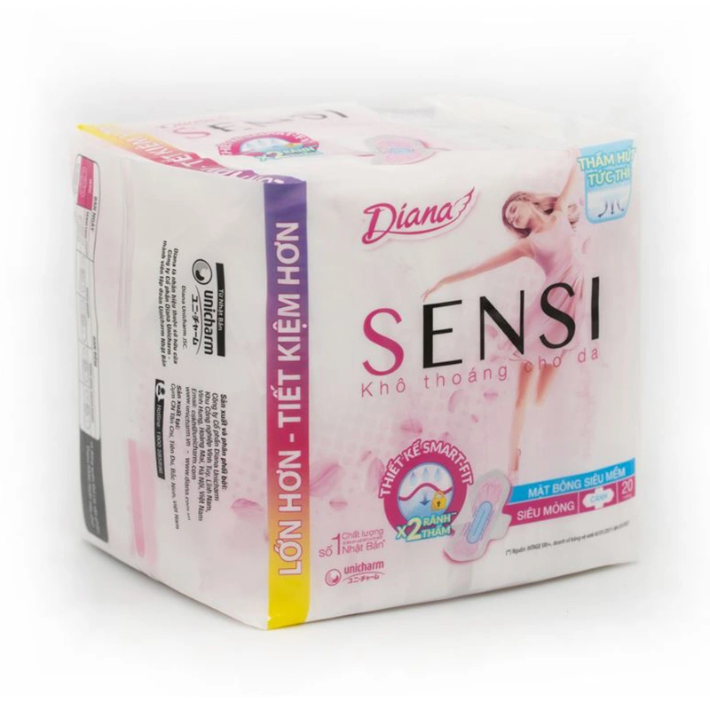 Băng vệ sinh ban ngày Diana Sensi Khô Thoáng siêu mỏng có cánh 8 miếng 10