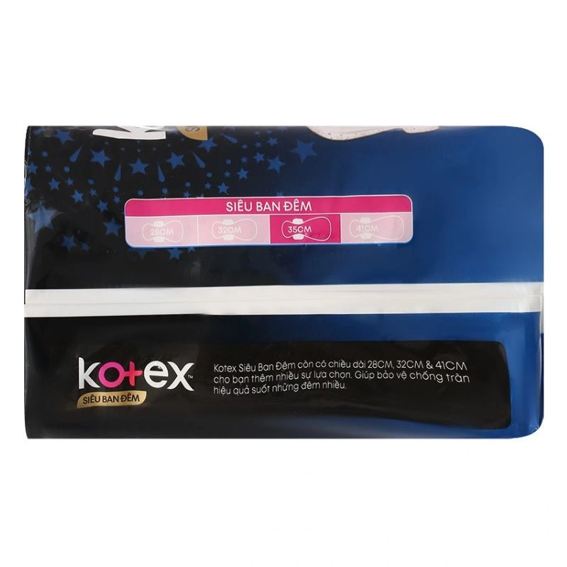 Băng vệ sinh ban đêm Kotex Siêu Ban Đêm chống tràn có cánh 8 miếng 4