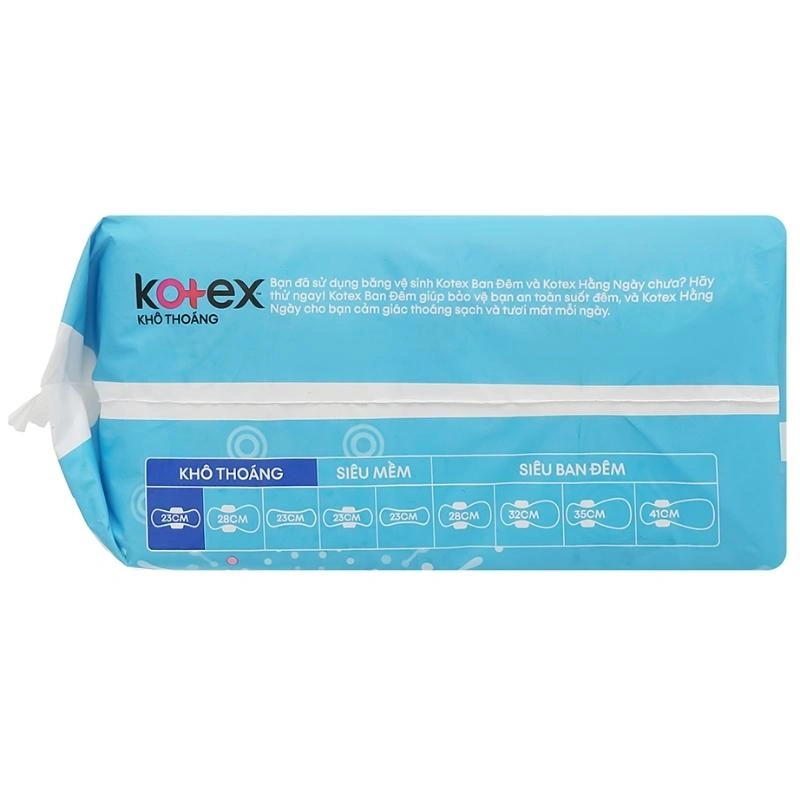 Băng vệ sinh ban ngày Kotex Khô Thoáng chống tràn có cánh 16 miếng 4
