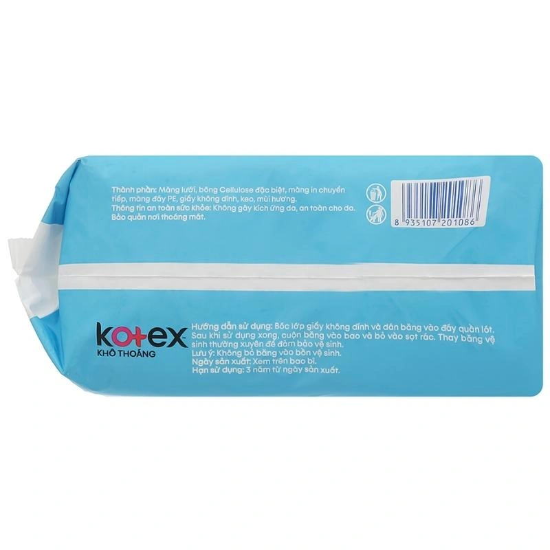 Băng vệ sinh ban ngày Kotex Khô Thoáng chống tràn có cánh 16 miếng 5
