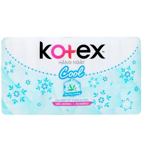 Băng vệ sinh hàng ngày Kotex Cool dịu mát không cánh 40 miếng 1