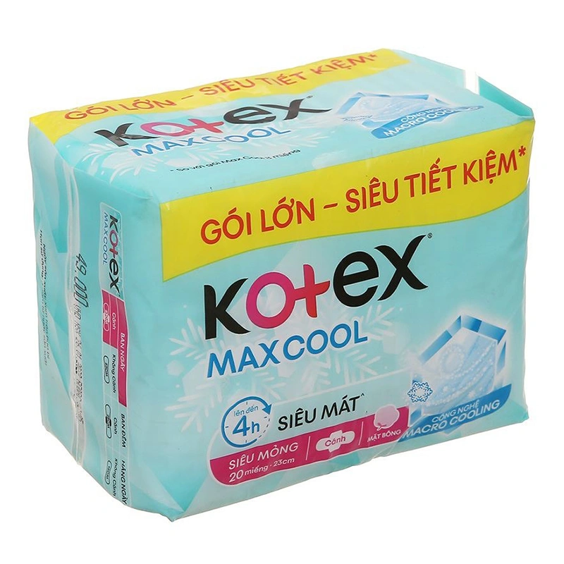 Băng vệ sinh ban ngày Kotex Maxcool siêu mỏng có cánh 20 miếng 3