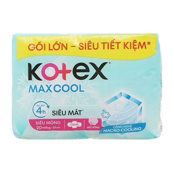 Băng vệ sinh ban ngày Kotex Maxcool siêu mỏng có cánh 20 miếng 1