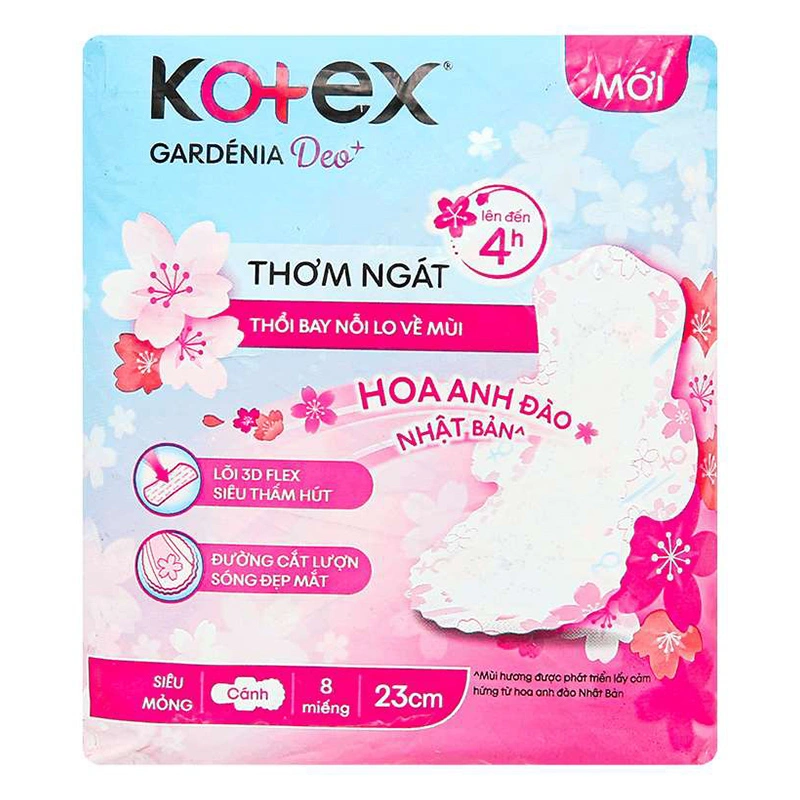 Băng vệ sinh ban ngày Kotex Gardénia siêu mỏng có cánh 8 miếng 2