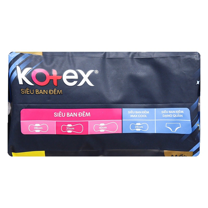 Băng vệ sinh siêu ban đêm Kotex mỏng nhẹ có cánh 8 miếng tặng 1 4