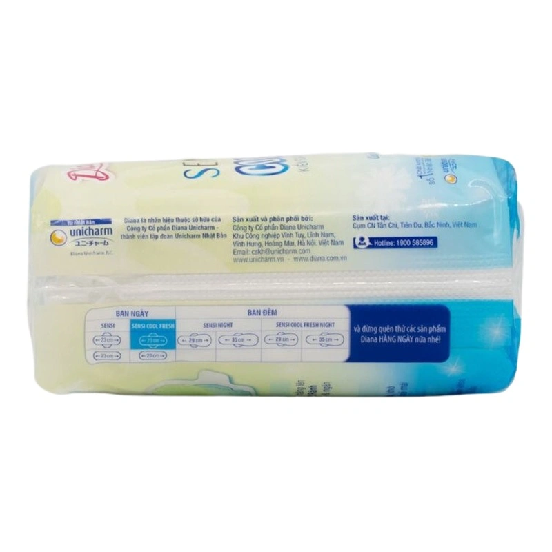 Combo 3 băng vệ sinh ban ngày Diana Sensi Cool Fresh mát dịu có cánh 8 miếng/bịch 5