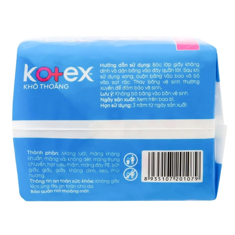 Combo 2 băng vệ sinh ban ngày Kotex Khô Thoáng chống tràn có cánh 16 miếng/bịch 3