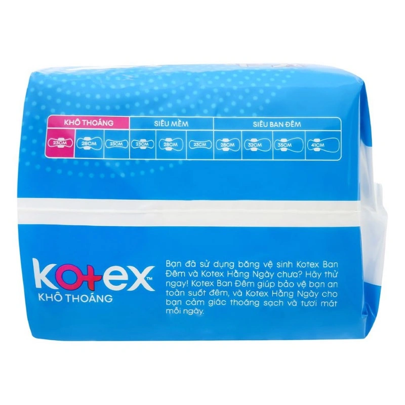 Combo 2 băng vệ sinh ban ngày Kotex Khô Thoáng chống tràn có cánh 16 miếng/bịch 4