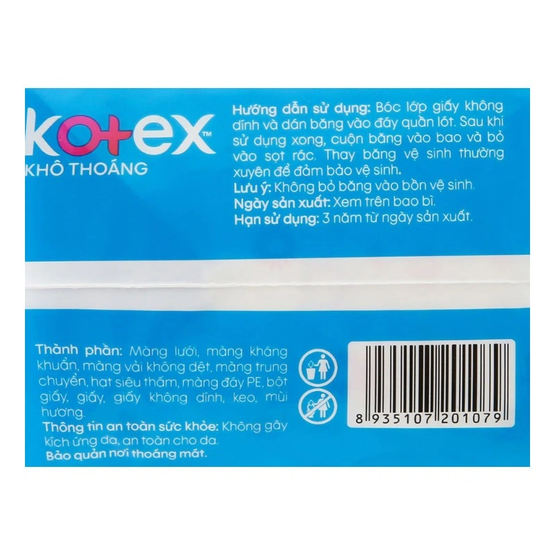 Combo 2 băng vệ sinh ban ngày Kotex Khô Thoáng chống tràn có cánh 16 miếng/bịch 7