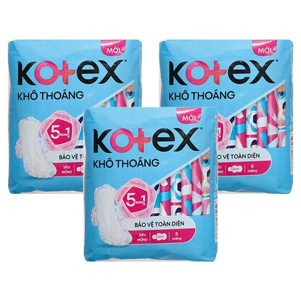 Combo 3 băng vệ sinh ban ngày Kotex Khô Thoáng