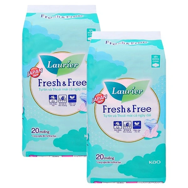 Combo 2 băng vệ sinh ban ngày Laurier Fresh & Free