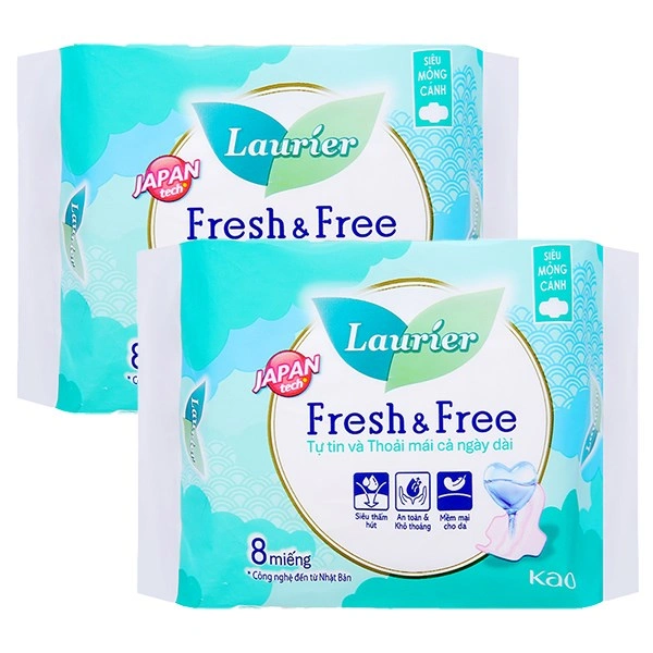 Combo 2 băng vệ sinh ban ngày Laurier Fresh & Free
