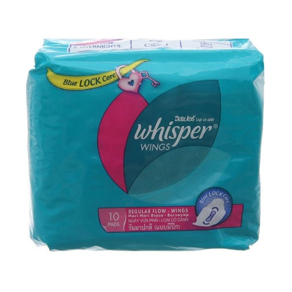 Băng vệ sinh ban ngày Whisper Regular Flow Wings chống tràn có cánh 10 miếng 1