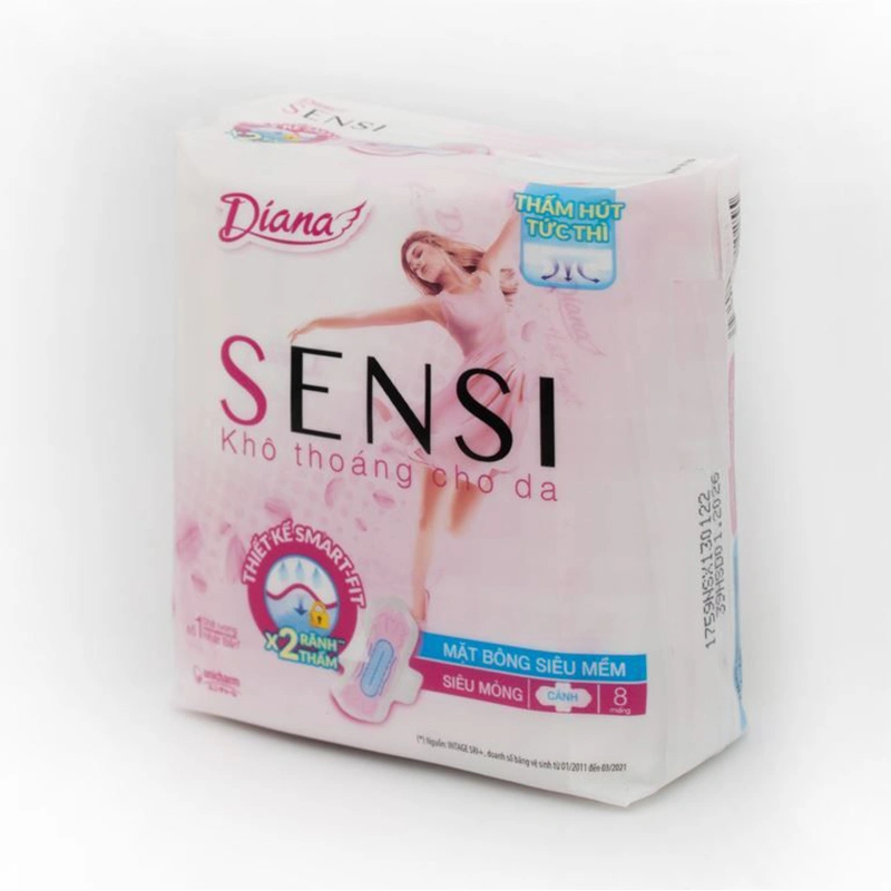 Băng vệ sinh ban ngày Diana Sensi Khô Thoáng siêu mỏng có cánh 8 miếng 3