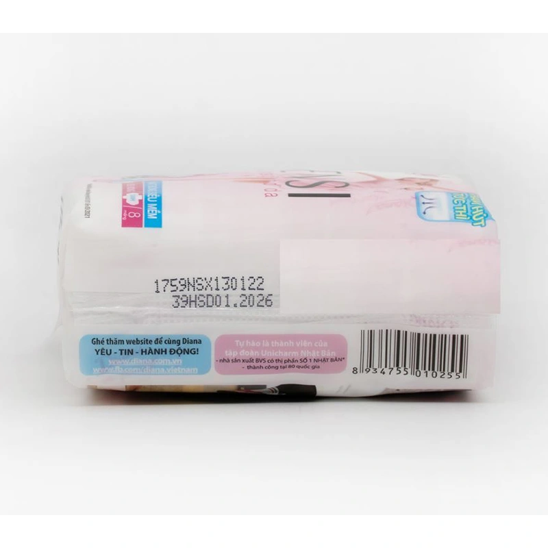 Băng vệ sinh ban ngày Diana Sensi Khô Thoáng siêu mỏng có cánh 8 miếng 5