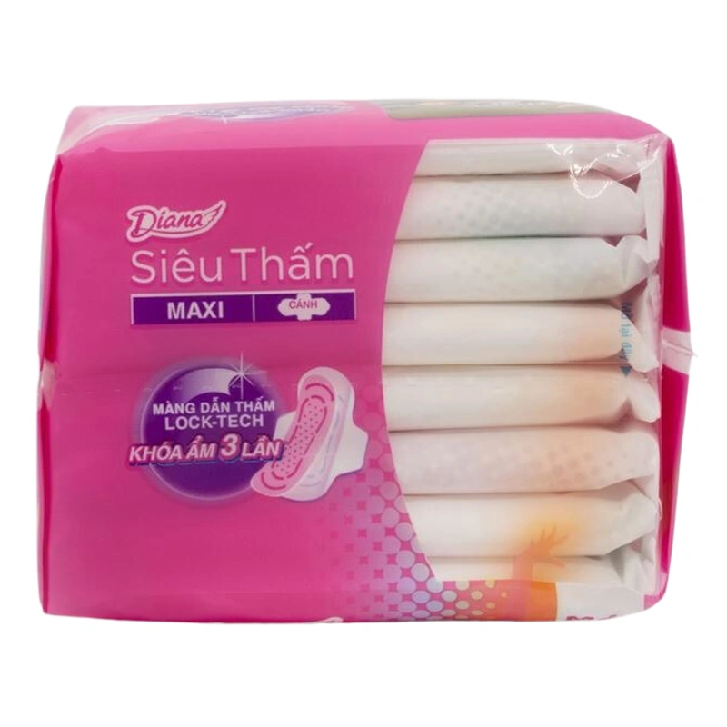 Băng vệ sinh ban ngày Diana Siêu Thấm Maxi chống tràn có cánh 8 miếng 3