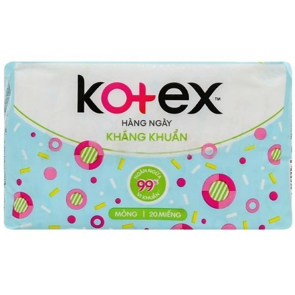 Băng vệ sinh hàng ngày Kotex Kháng Khuẩn mỏng không cánh 20 miếng 1