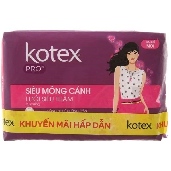 Băng vệ sinh ban ngày Kotex Pro siêu mỏng có cánh 20 miếng 1