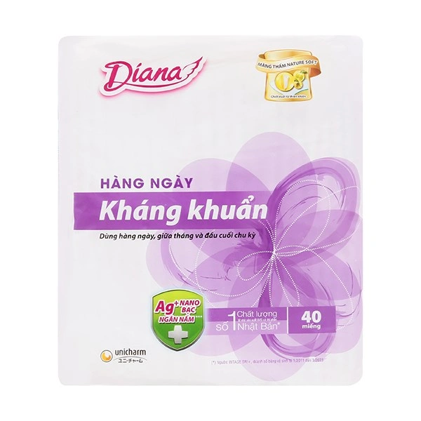 Băng vệ sinh hàng ngày Diana Sensi Kháng Khuẩn mềm mại không cánh 40 miếng 1