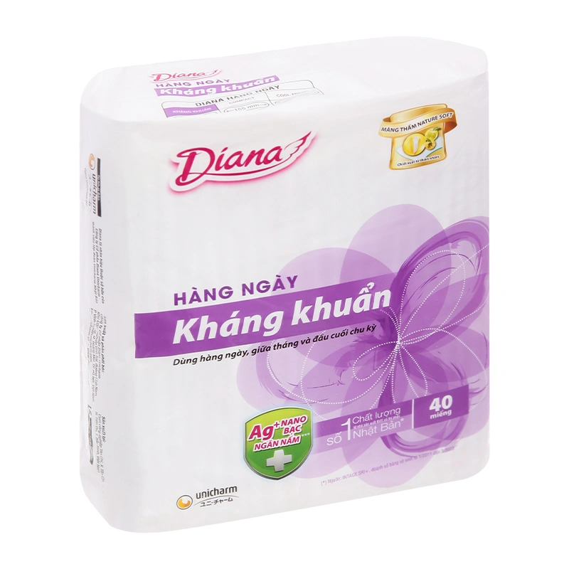 Băng vệ sinh hàng ngày Diana Sensi Kháng Khuẩn mềm mại không cánh 40 miếng 4