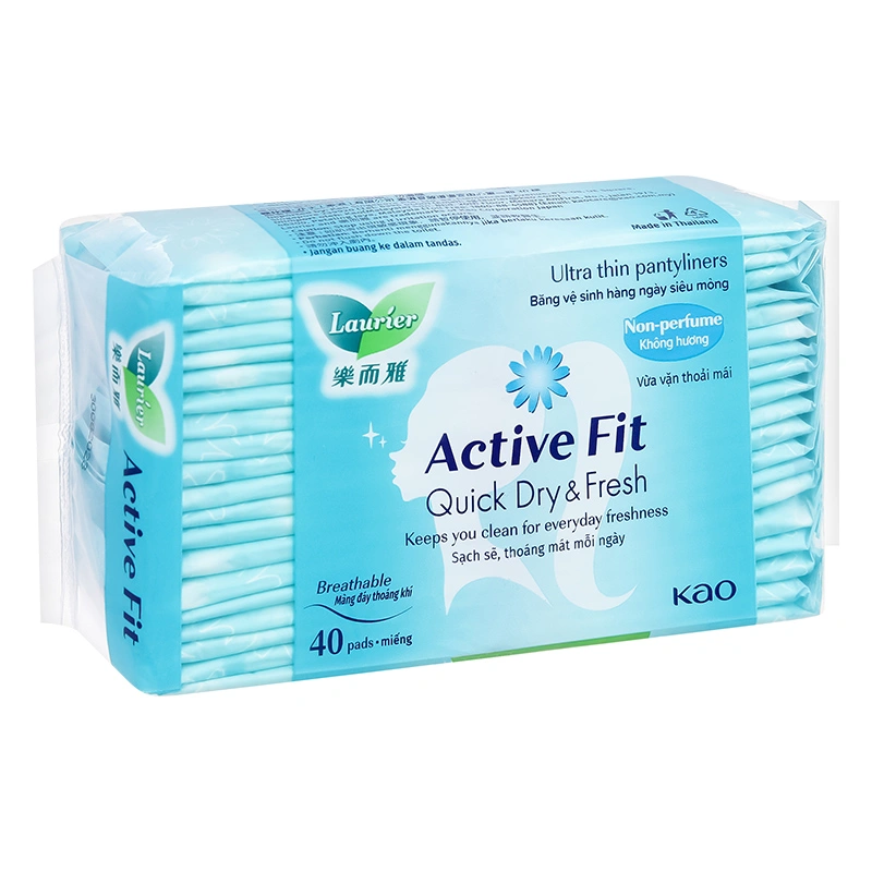 Băng vệ sinh hàng ngày Laurier Active Fit khô thoáng không cánh 40 miếng 3