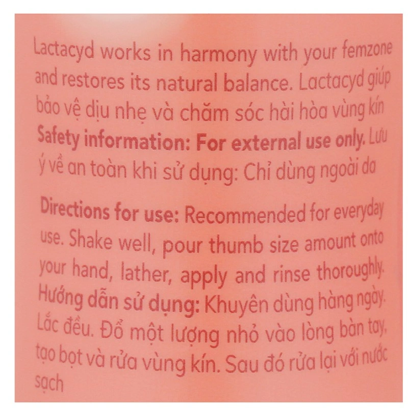 Dung dịch vệ sinh phụ nữ Lactacyd Pro Sensitive hương dịu nhẹ 250 ml 4