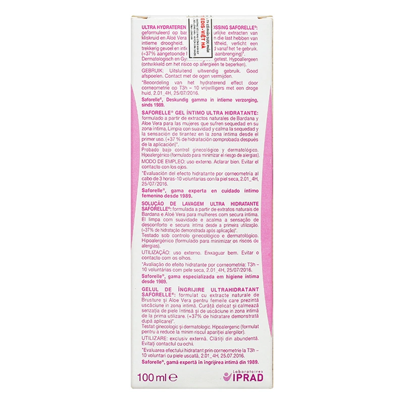 Dung dịch vệ sinh phụ nữ Saforelle Intensive Moisturizing Cleansing Care hương dịu nhẹ 100 ml 4