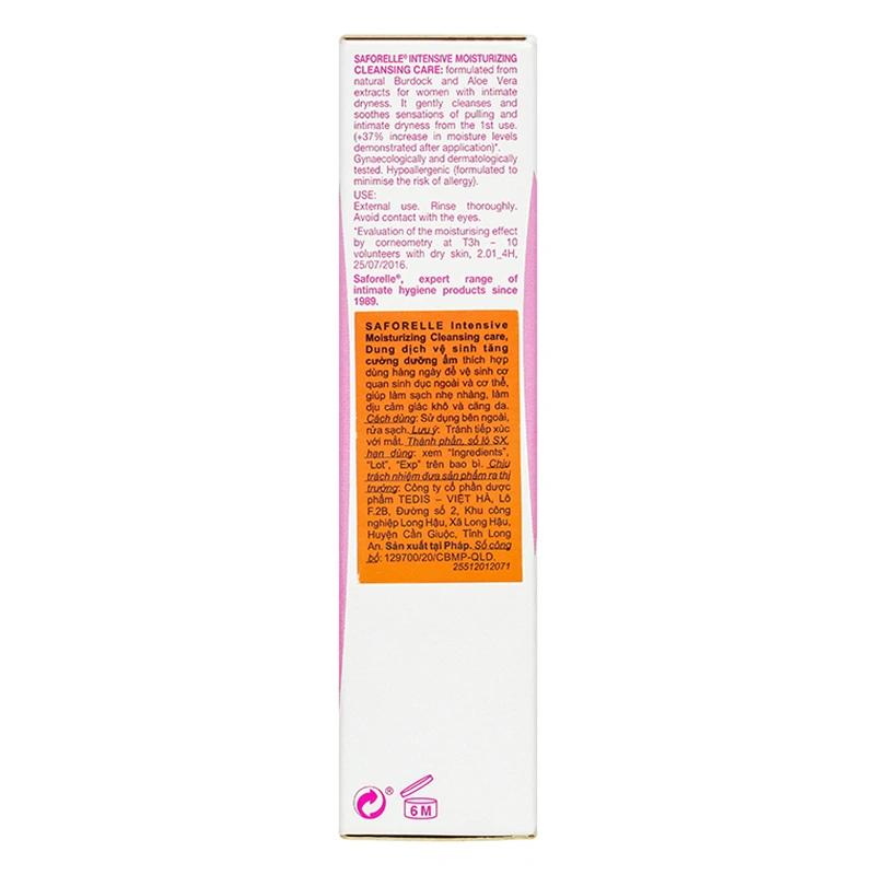 Dung dịch vệ sinh phụ nữ Saforelle Intensive Moisturizing Cleansing Care hương dịu nhẹ 100 ml 5