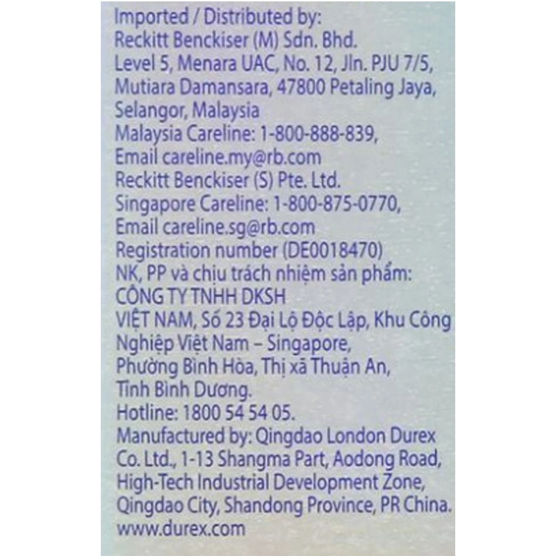 Hộp 3 cái bao cao su Durex Invisible 52 mm 5