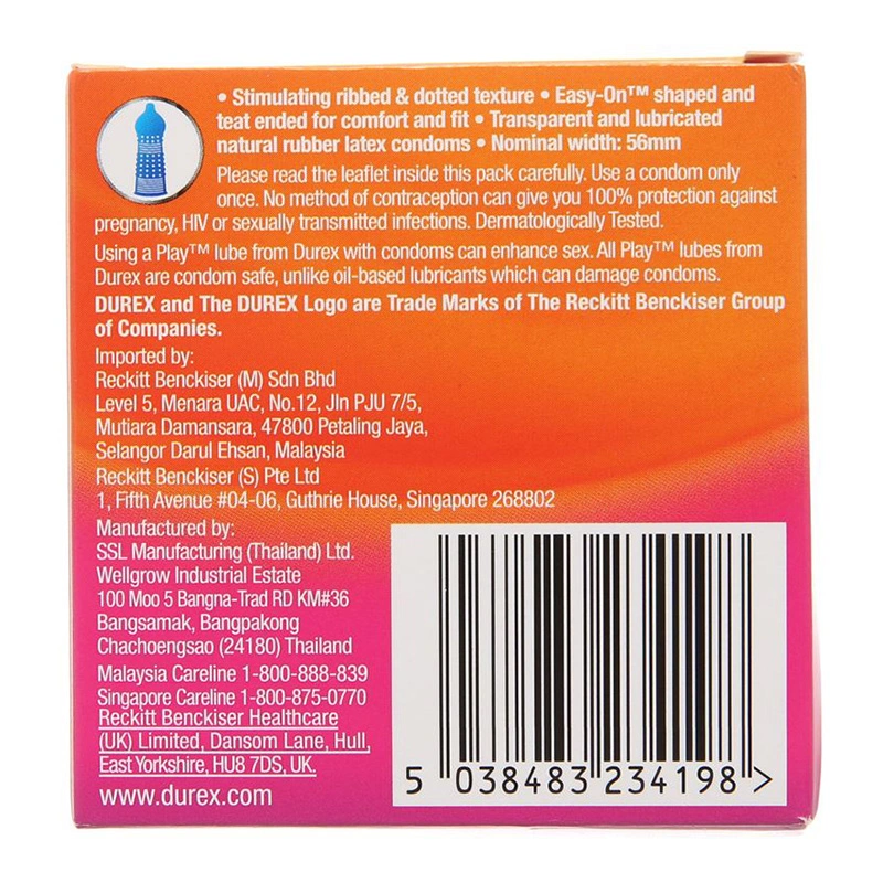 Hộp 3 cái bao cao su Durex Pleasuremax 54 - 58 mm 2