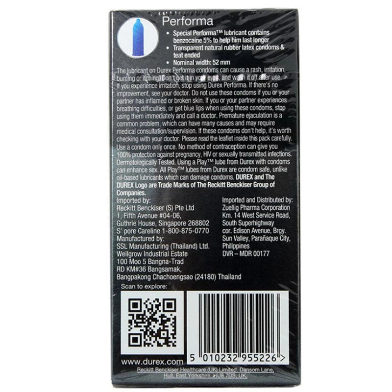 Hộp 12 cái bao cao su Durex Performa 52 mm 2