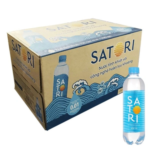 Thùng 24 chai nước tinh khiết Satori 500 ml