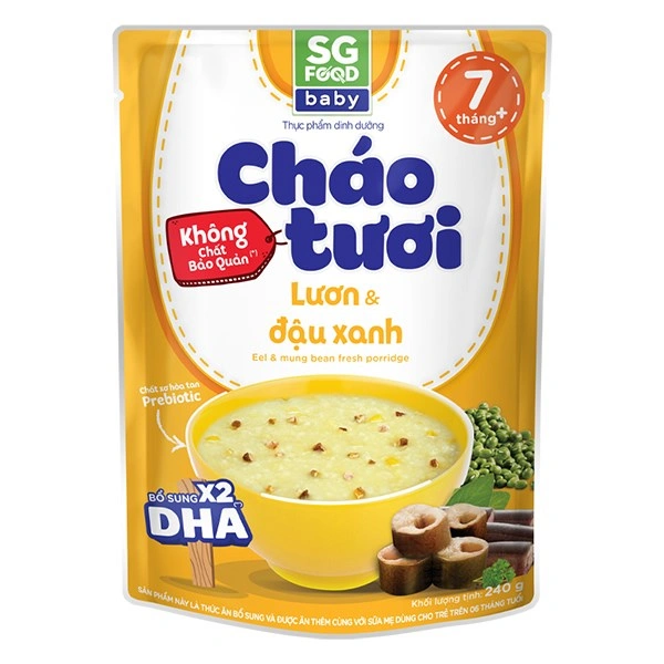 Cháo tươi SG Food Baby vị lươn, đậu xanh gói 240g (từ 7 tháng) 1