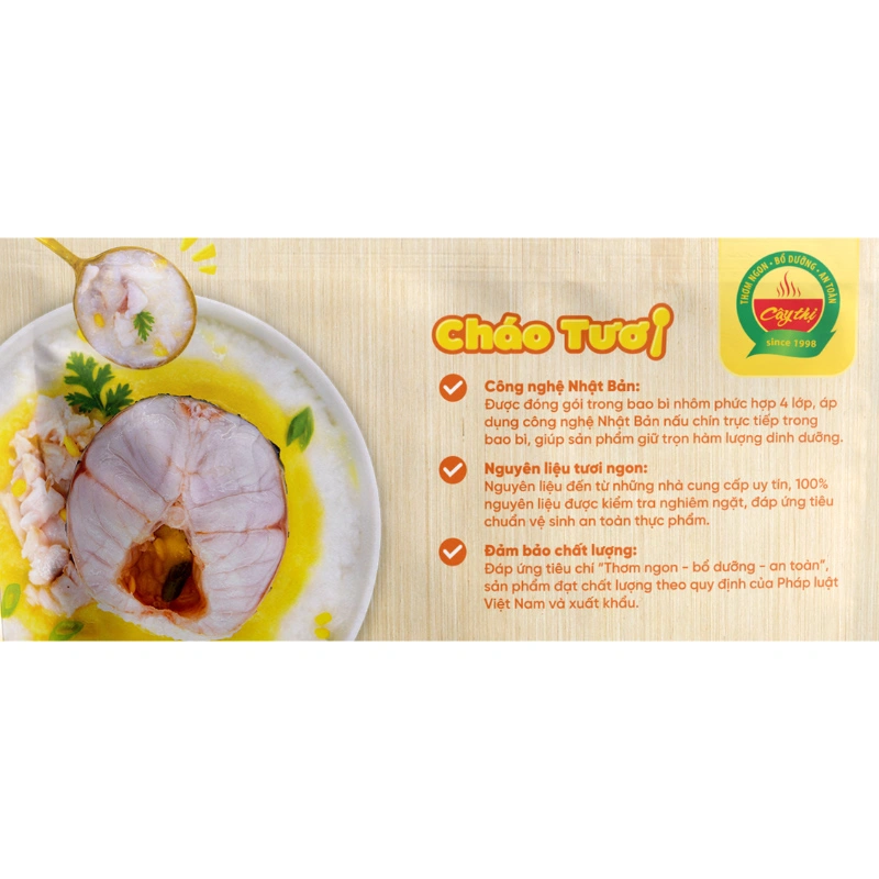 Cháo tươi Cây Thị vị cá lóc, đậu xanh gói 240g (từ 7 tháng) 3