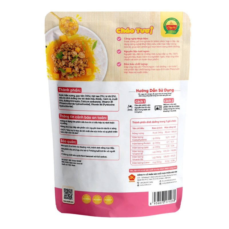 Combo 3 gói cháo tươi Cây Thị vị thịt heo, bí đỏ 240g (từ 7 tháng) 6