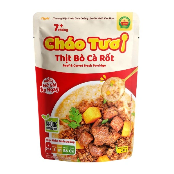 Cháo tươi Cây Thị vị thịt bò, cà rốt gói 240g (từ 7 tháng) 1
