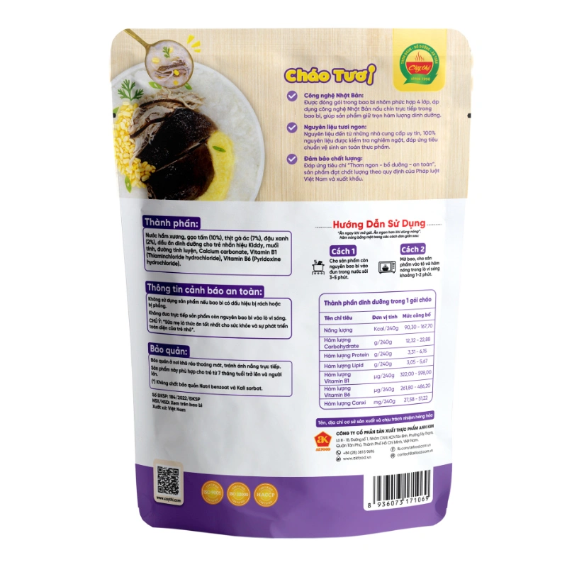 Combo 3 gói cháo tươi Cây Thị vị gà ác, đậu xanh 240g (từ 7 tháng) 6