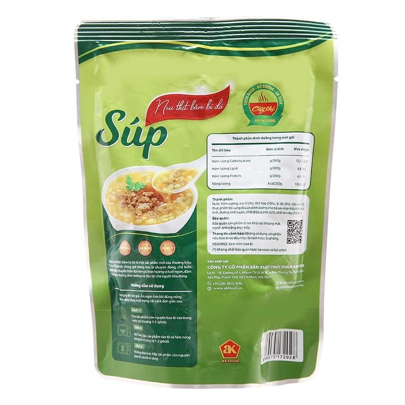 Combo 3 gói súp nui Cây Thị vị thịt bằm, bí đỏ 260g (từ 1 tuổi) 7