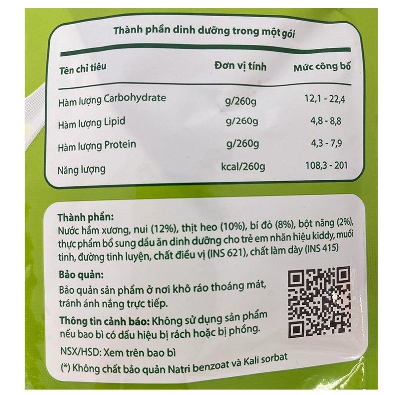 Combo 3 gói súp nui Cây Thị vị thịt bằm, bí đỏ 260g (từ 1 tuổi) 9
