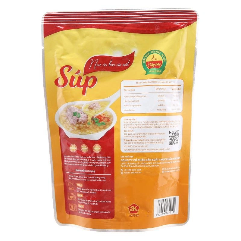 Combo 3 gói súp nui Cây Thị vị óc heo, cà rốt 260g (từ 1 tuổi) 8