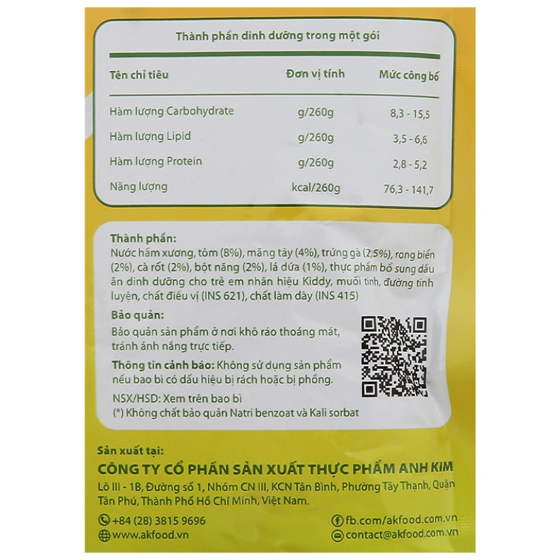 Súp Cây Thị vị hải sản, măng tây gói 260g (từ 1 tuổi) 5