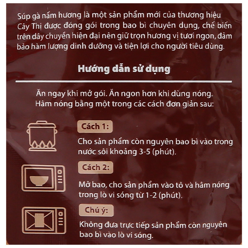 Súp Cây Thị vị gà, nấm hương gói 260g (từ 1 tuổi) 6