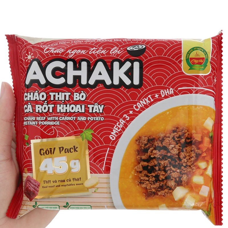 Combo 3 gói cháo ăn liền Achaki vị thịt bò, cà rốt và khoai tây 72g (từ 1 tuổi) 10