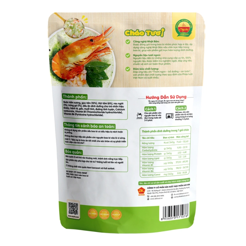 Combo 3 gói cháo tươi Cây Thị vị tôm, rau ngót 240g (từ 7 tháng) 3