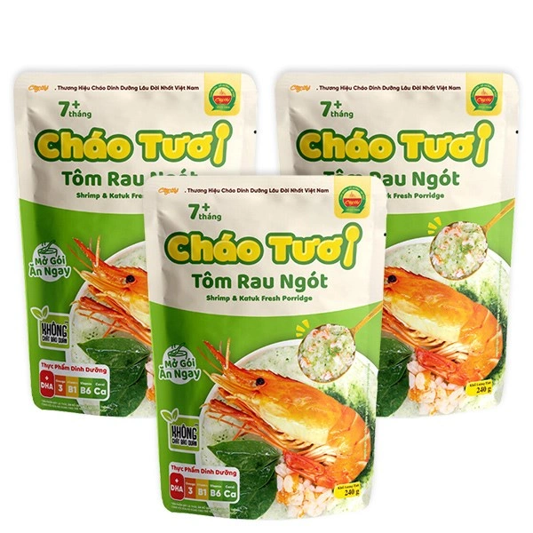 Combo 3 gói cháo tươi Cây Thị vị tôm, rau ngót 240g (từ 7 tháng) 1