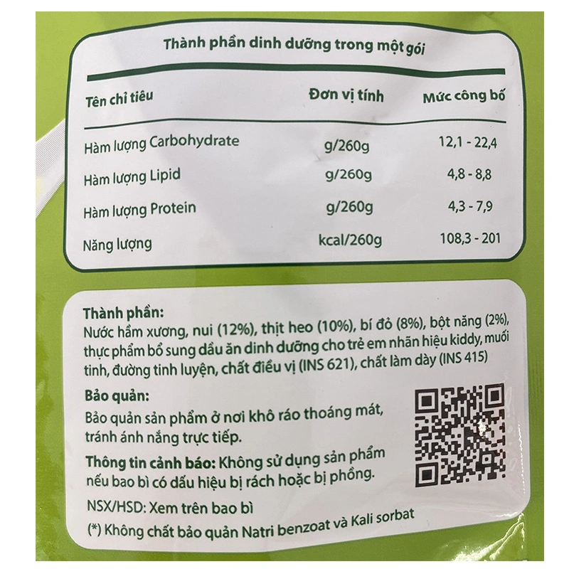 Combo 3 gói súp nui Cây Thị vị thịt bằm, bí đỏ 260g (từ 1 tuổi) 5