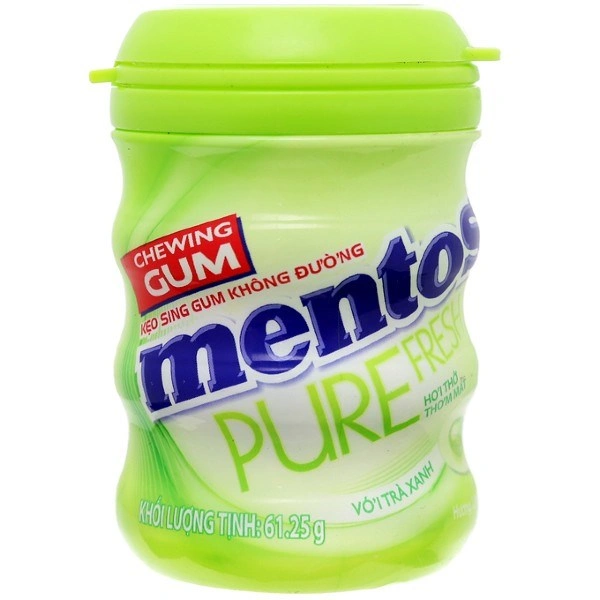 Kẹo singum Mentos Pure Fresh hương lime mint và trà xanh hũ 61.25g (từ 3 tuổi) 1